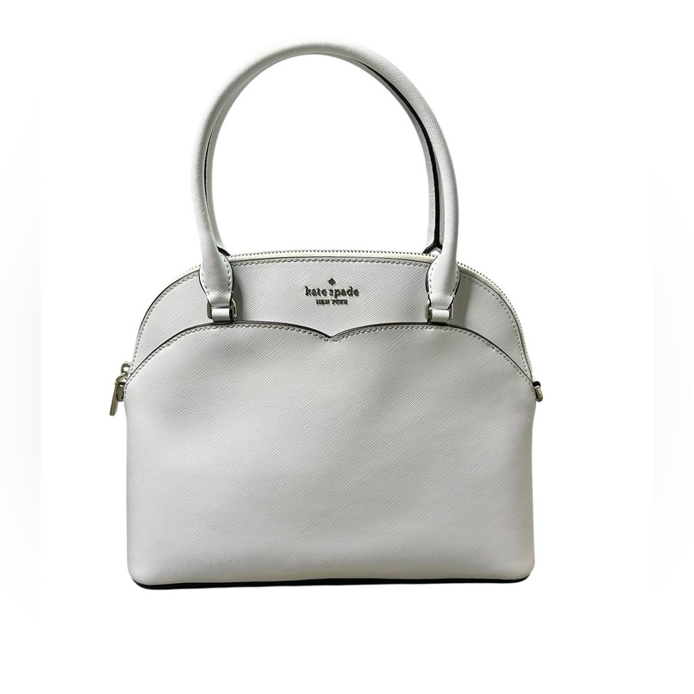 Kate Spade Payton Medium Dome Satchel White Leather Crossbody